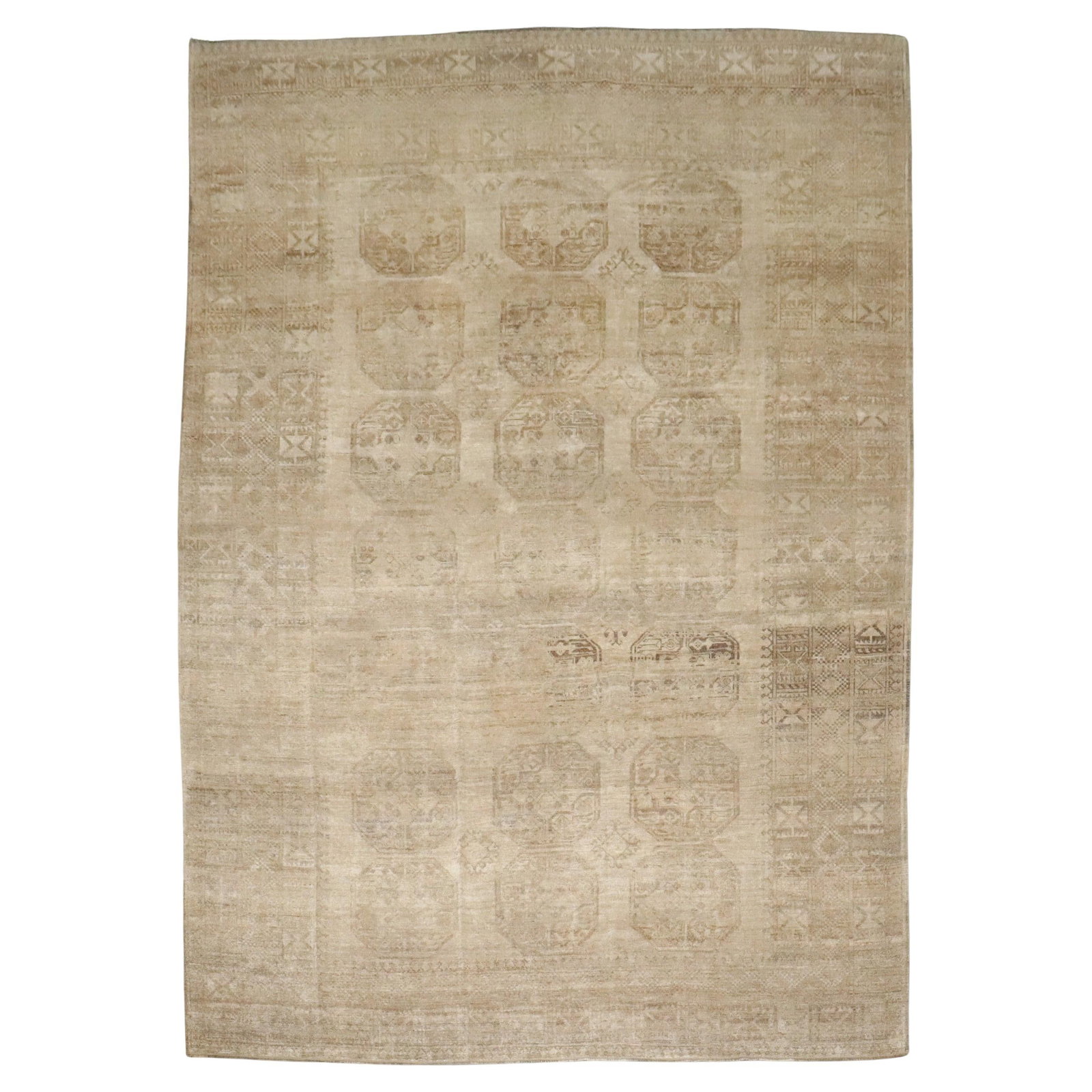 Antique Afghan Ersari Hand-Knotted Wool Rug 100 x 135 in (1 of 9)