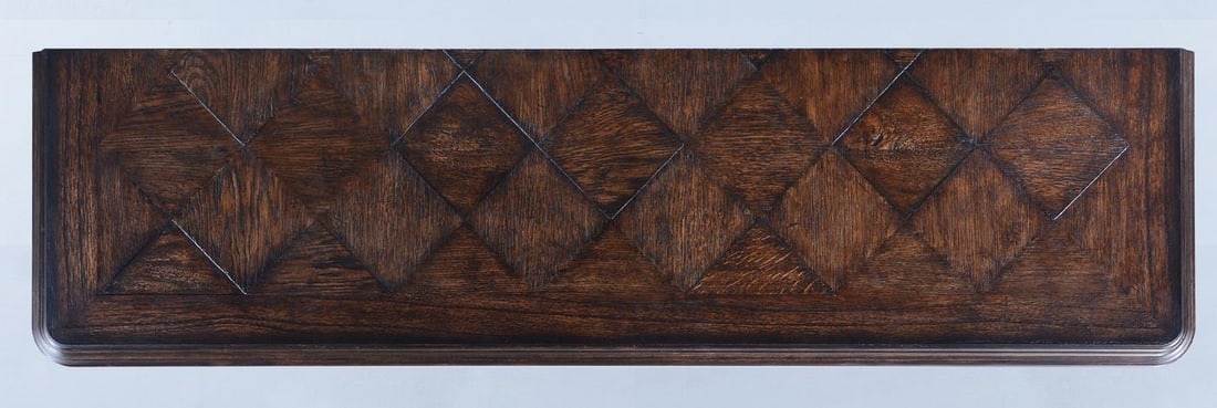 Baroque Rococo Console Table Distressed Walnut Solid Wood - 5