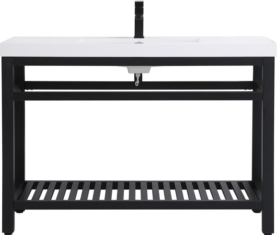 Elegant Lighting Modern Black Bathroom Vanity with White Sink: Elegant Lighting Modern Black Bathroom Vanity with White Sink Enhance your bathroom space with this modern black vanity featuring a sleek white sink. Designed for both style and functionality, this va