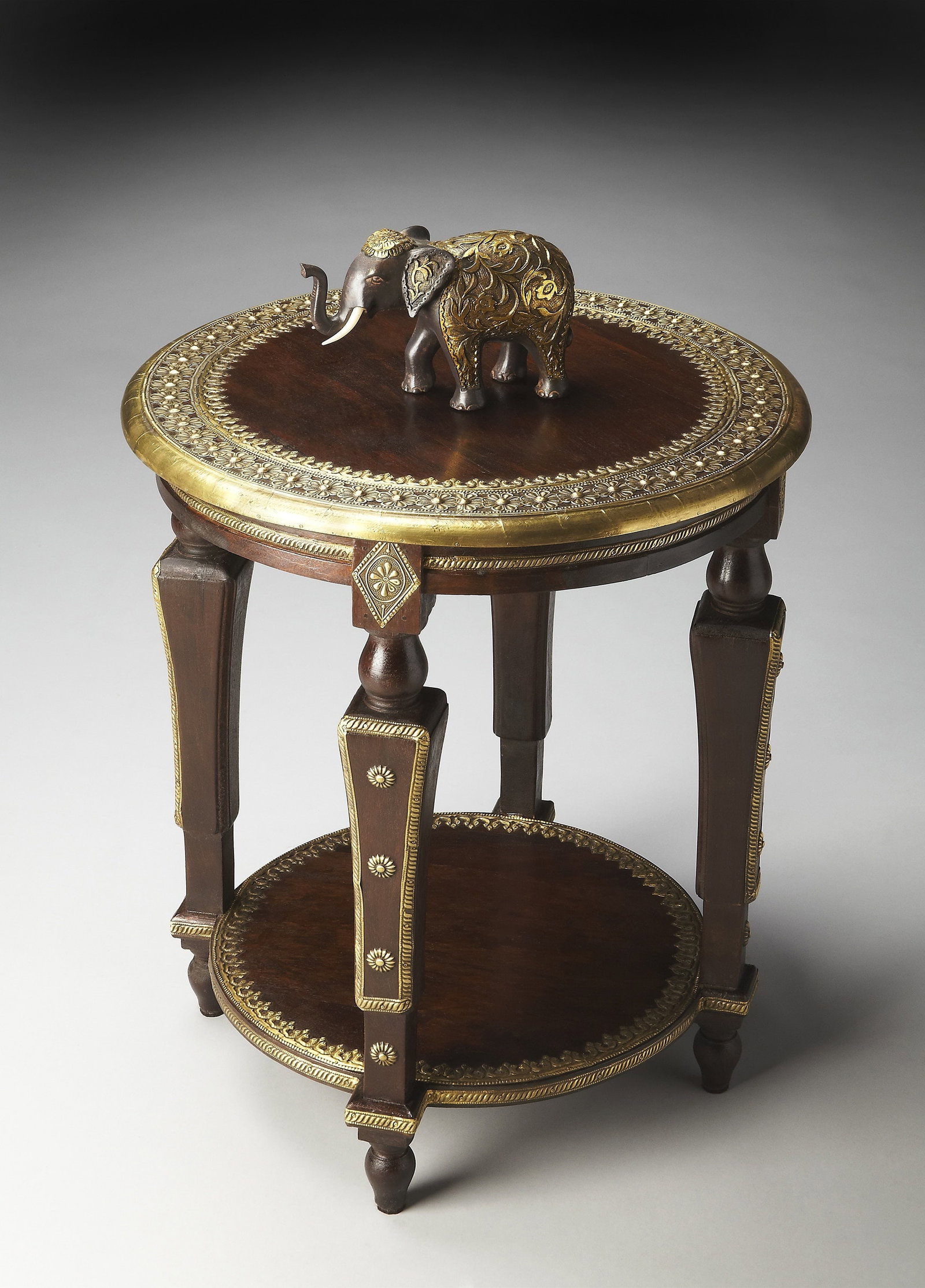 Butler Exotic Mango Wood Round Accent Table British Colonial Style (1 of 3)
