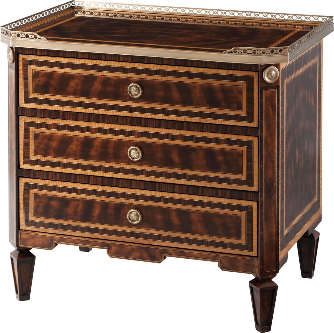 Theodore Alexander Daventry Nightstand Brass Accents 27H 28W 20D (1 of 5)