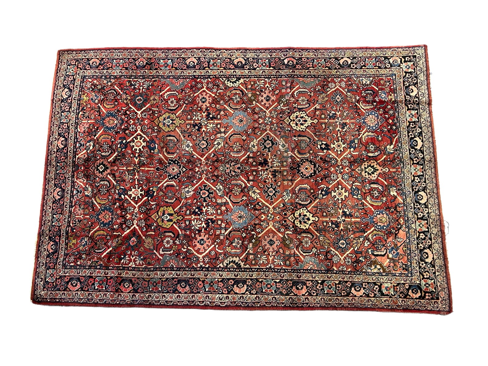 8 x 11.5 Antique Persian Mahal Rug Handcrafted in Iran: 8 x 11.5 Antique Persian Mahal Rug Handcrafted in Iran Free continental US Shipping Introducing the 8 x 11.5 Antique Persian Mahal Rug, a stunning masterpiece crafted by skilled Persian artisans. This