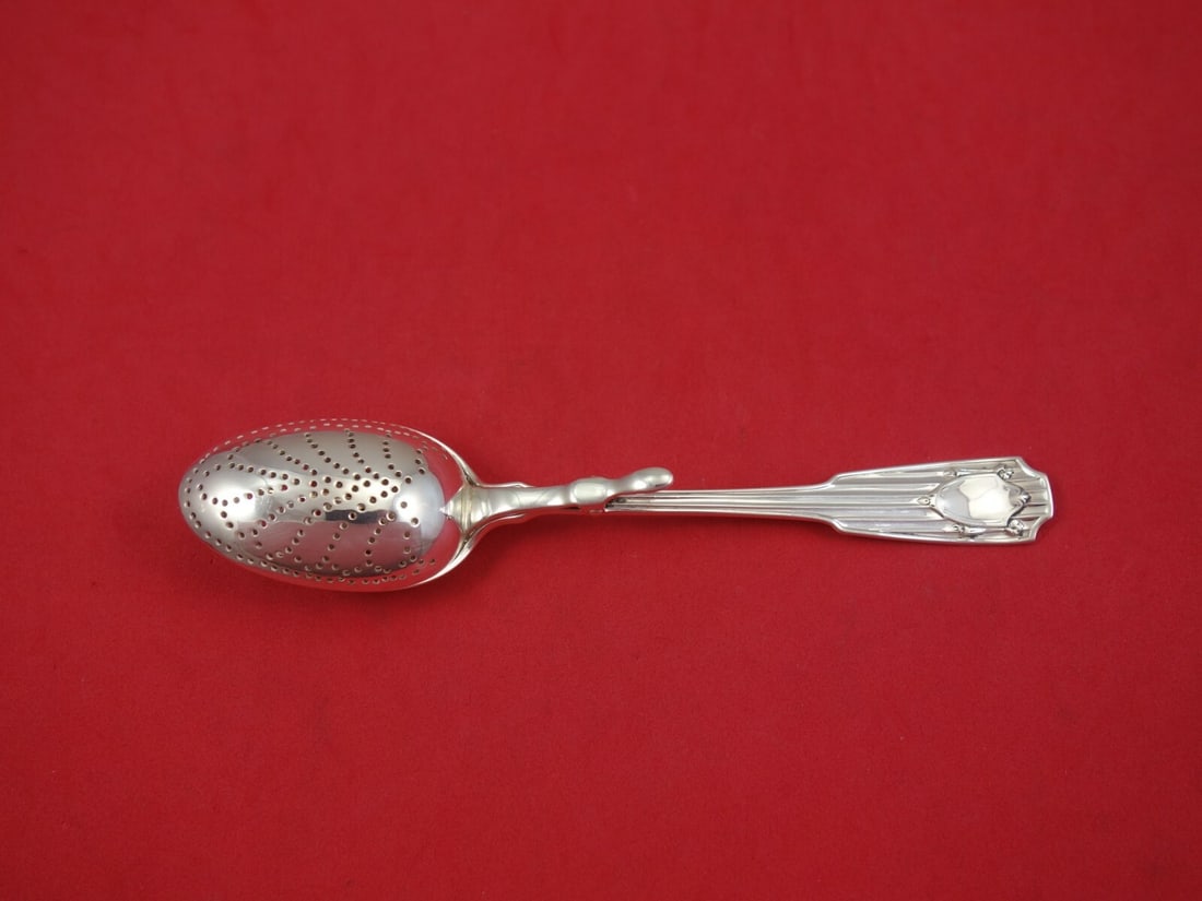 Gorham Spotswood Sterling Silver Tea Infuser Spoon 5 7/8": Gorham Spotswood Sterling Silver Tea Infuser Spoon 5 7/8" Discover the elegance of the Spotswood Tea Infuser Spoon, crafted by Gorham in sterling silver. This exquisite piece features a spring mechani