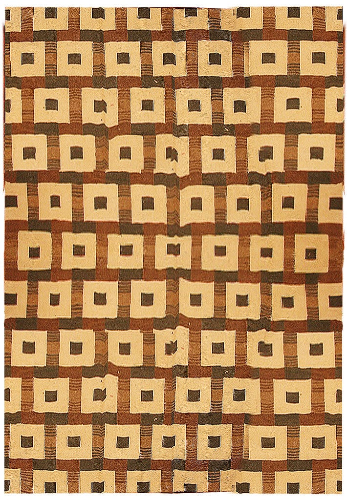 Handcrafted 9'4 x 11'5 Low Pile Persian Rug in Brown Ivory: Handcrafted 9'4 x 11'5 Low Pile Persian Rug in Brown Ivory Free continental US Shipping Enhance your living space with this exquisite handcrafted European rug, featuring traditional Persian designs th