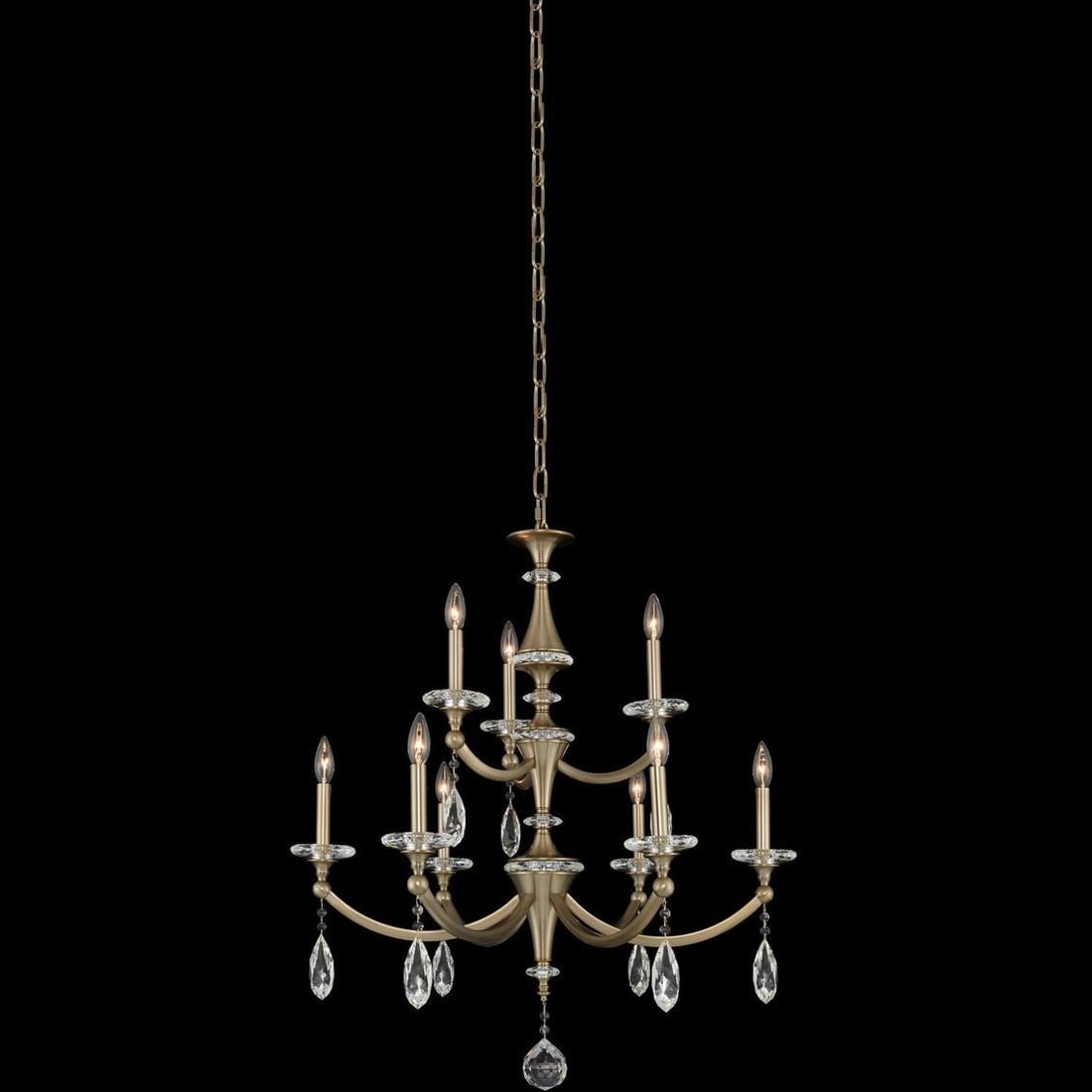 Kalco Floridia Crystal 9-Light Bowl Chandelier Modern Classic (1 of 1)