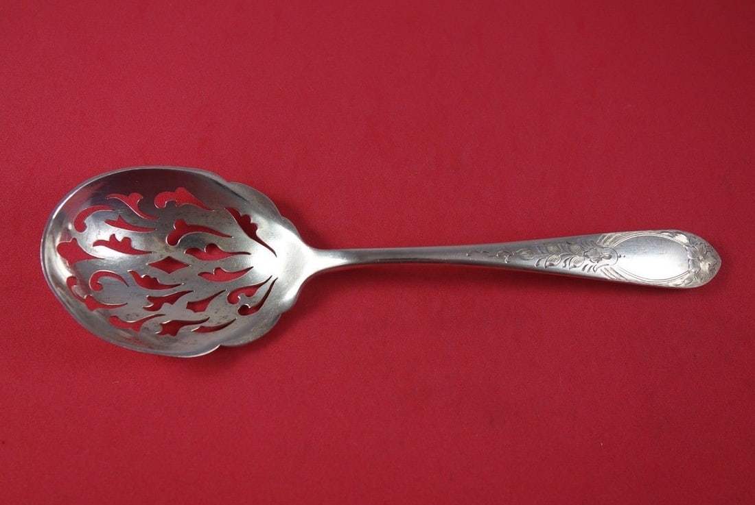 Stieff Lady Claire Sterling Silver Hand-Pierced Ice Spoon 8.5" (1 of 2)