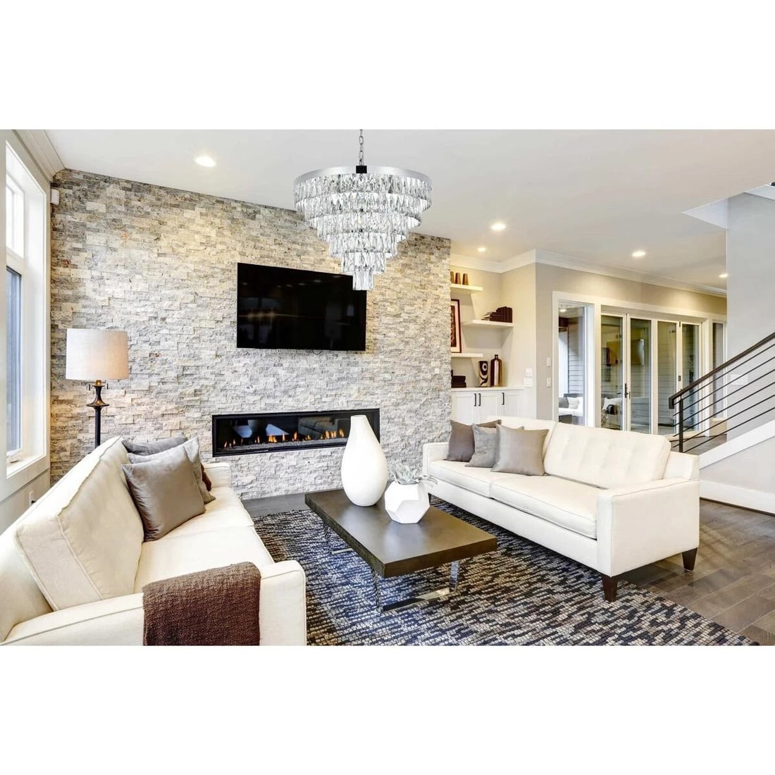 Josephine 13 Light Chrome Modern Chandelier 27.5 Inch Adjustable: Josephine 13 Light Chrome Modern Chandelier 27.5 Inch Adjustable Elevate your living space with this stunning Josephine 13-Light Crystal Chandelier. Featuring a sleek chrome finish, this modern chande