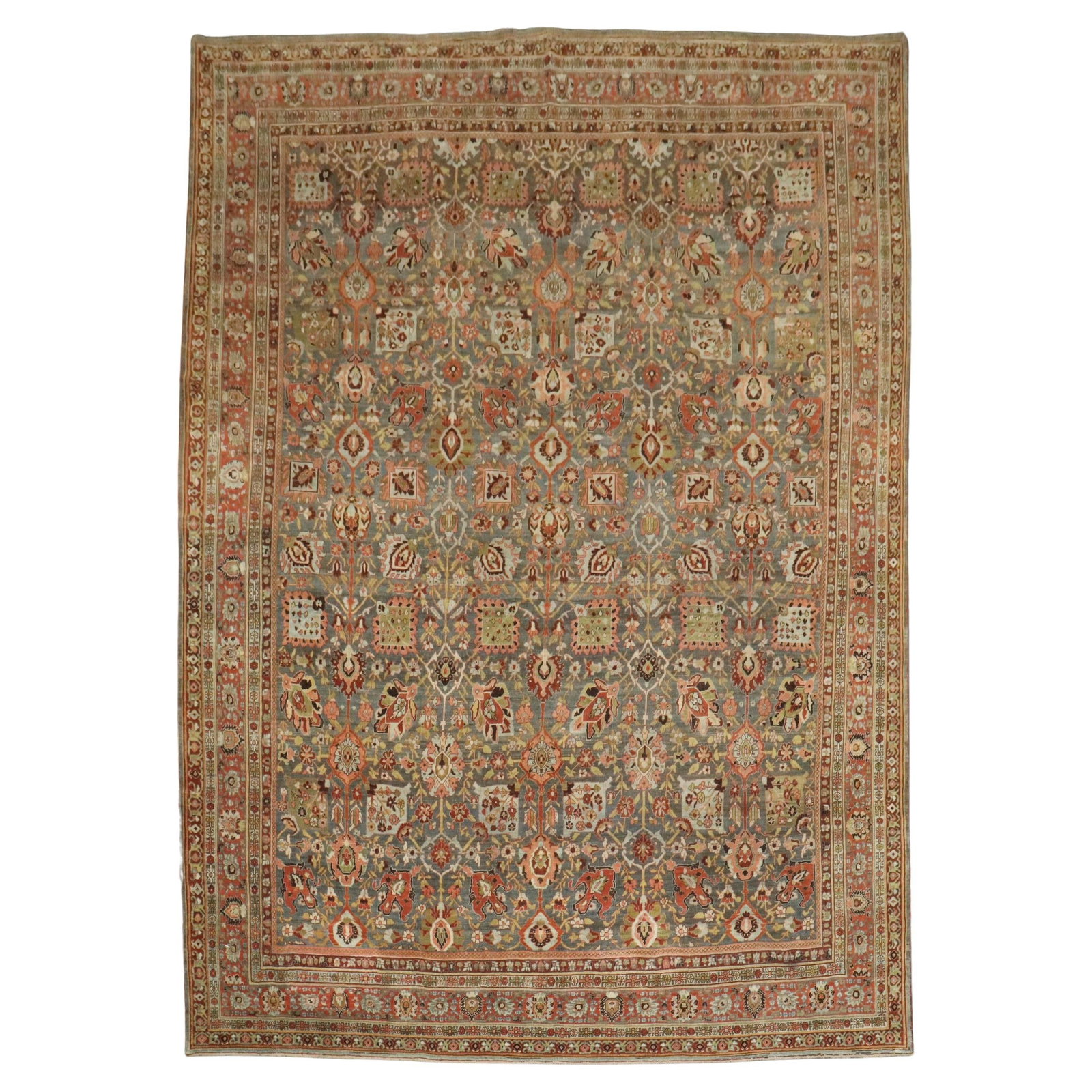 Antique Persian Bidjar Carpet 9'1" x 12' Hand-Knotted Wool Circa 1880s (1 of 11)