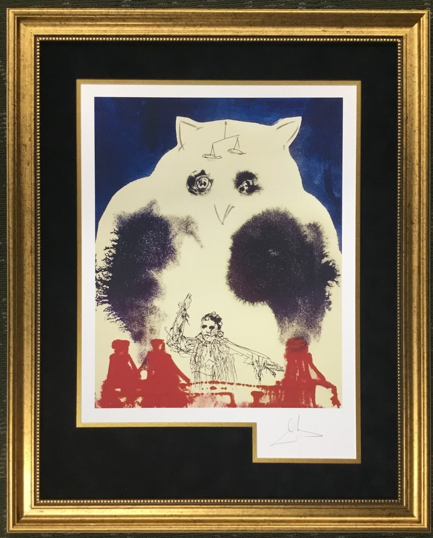 Framed Salvador Dali The Lawyer Giclee Print Facsimile Signed Art: Framed Salvador Dali The Lawyer Giclee Print Facsimile Signed Art This striking piece titled 'The Lawyer' is a licensed reprint of an artwork by the renowned artist Salvador Dali. Created in 1978, thi