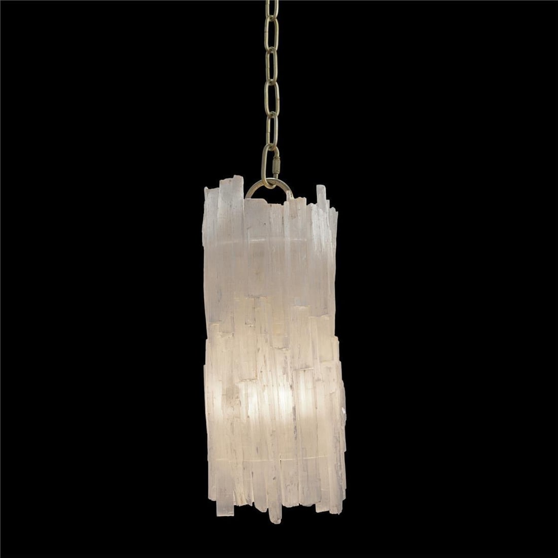 Mark McDowell Selenite Crystal Pendant Light Silver Leaf White (1 of 3)