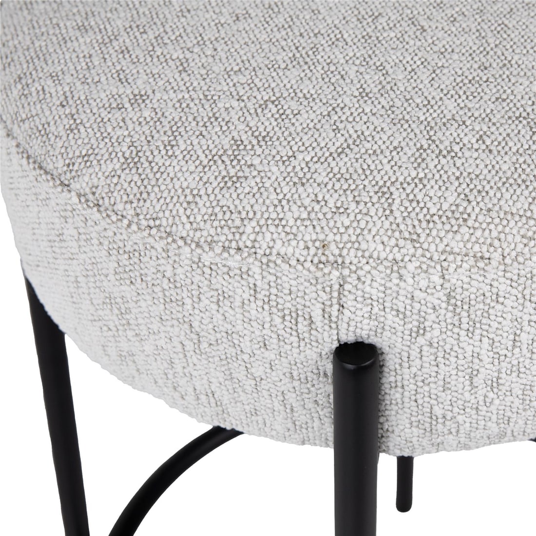 Becca Transitional Counter Stool Black Metal Legs Oatmeal Upholstery: Becca Transitional Counter Stool Black Metal Legs Oatmeal Upholstery Introducing the Becca Counter Stool, where elegance meets comfort. This stylish stool features a sleek design with black metal legs