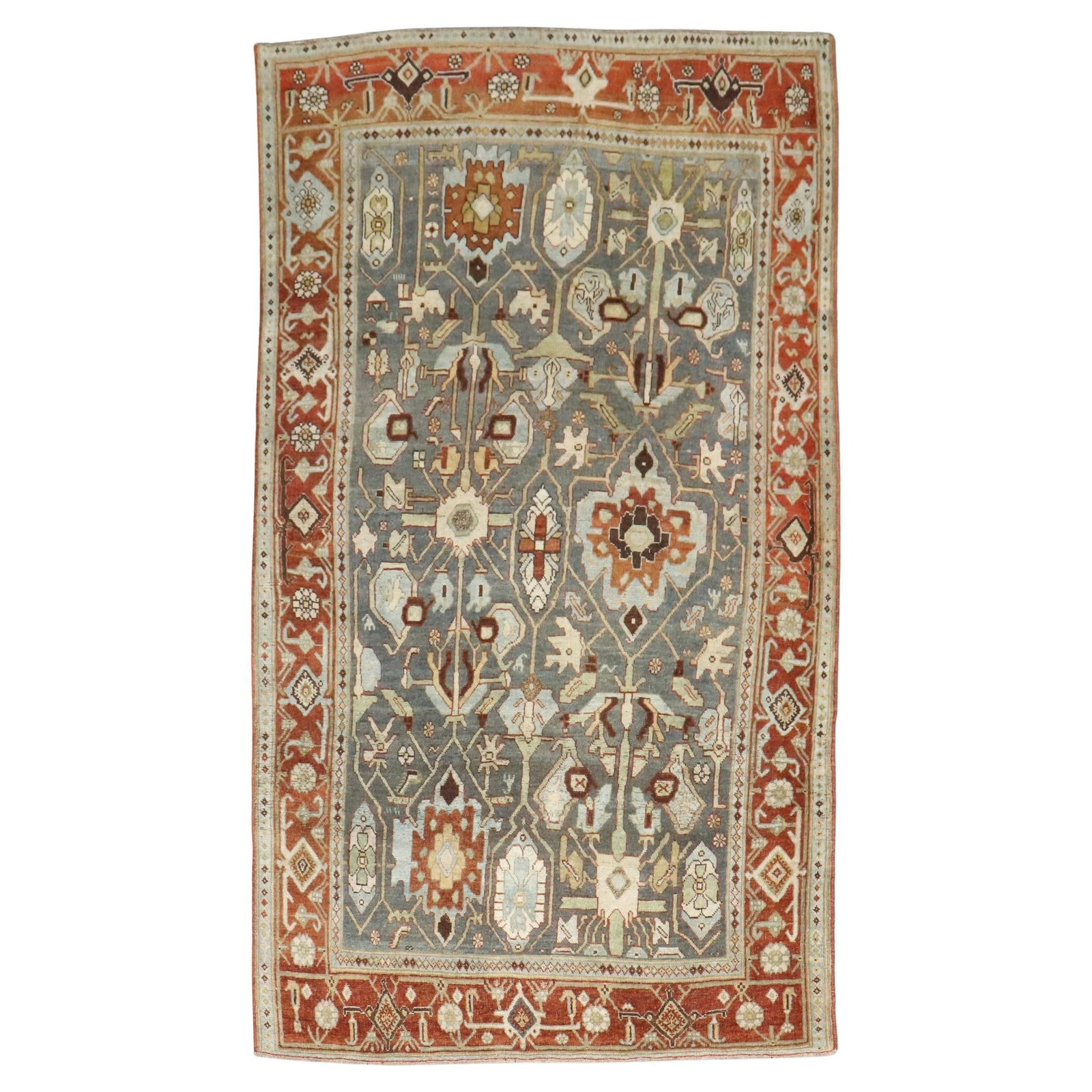 Antique Persian Bidjar Wool Accent Rug 4'5" x 7'4" Hand-Knotted: Antique Persian Bidjar Wool Accent Rug 4'5" x 7'4" Hand-Knotted Discover the exquisite charm of this late 19th Century Persian Bidjar accent rug, crafted with precision and care. This hand-knotted woo
