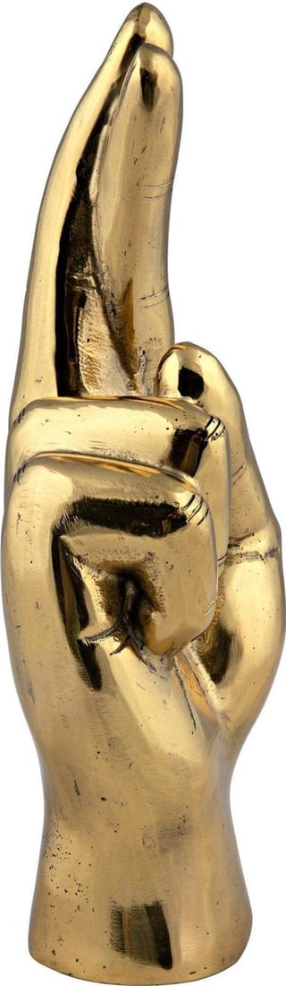 Contemporary Brass Fingers Crossed Ornament 9.5" (1 of 7)