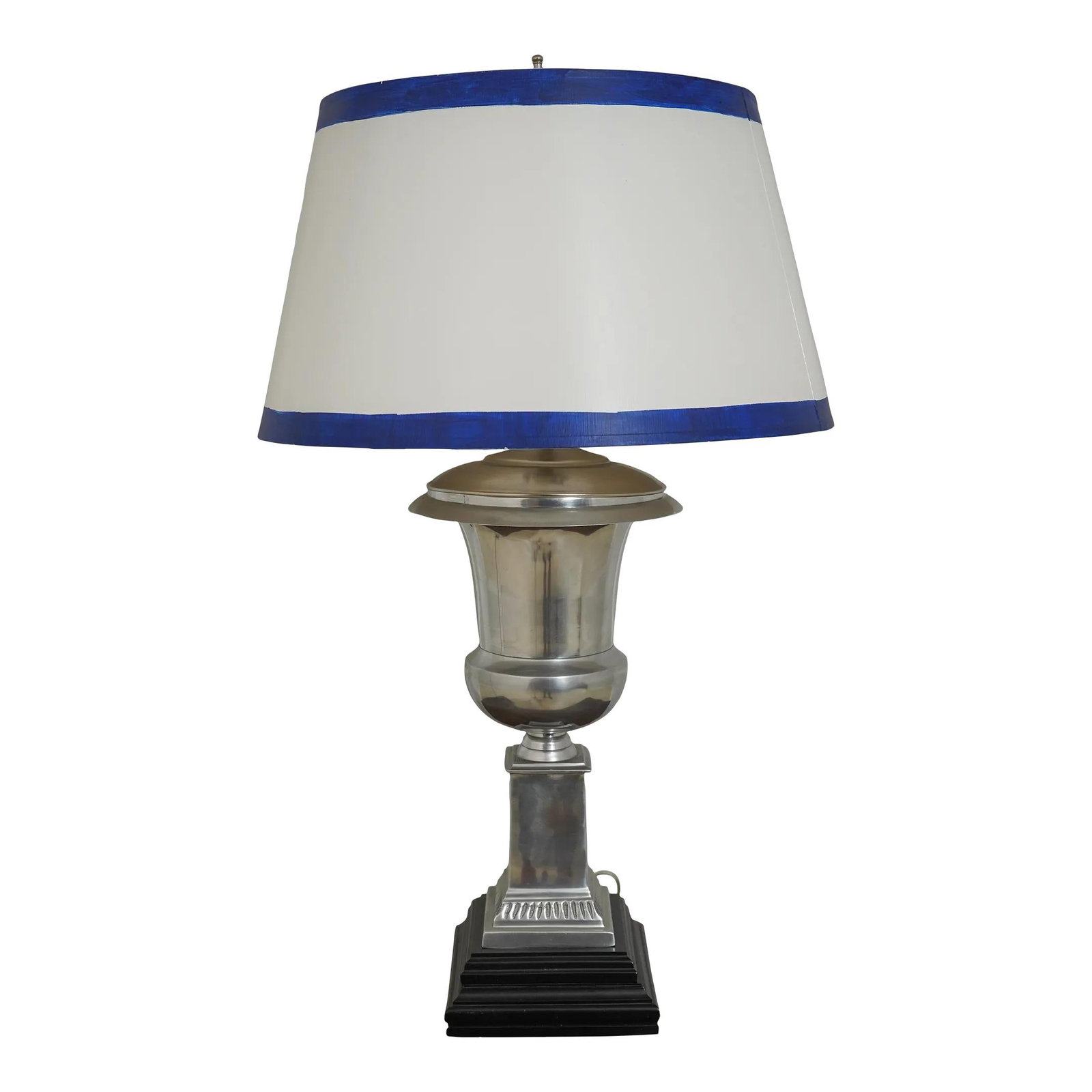 Barbara Cosgrove Pewter Urn Table Lamp with Custom Shade (1 of 9)