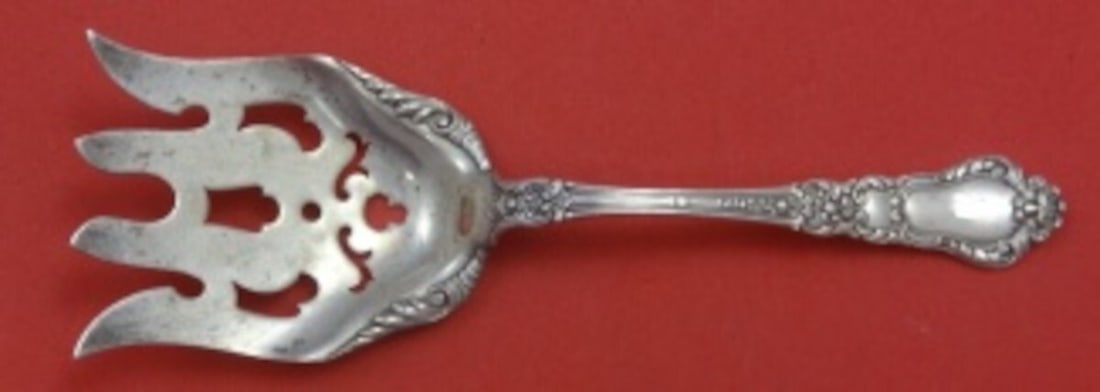 Gorham Baronial Old Sterling Silver Fish Serving Fork 7 3/4" (1 of 2)