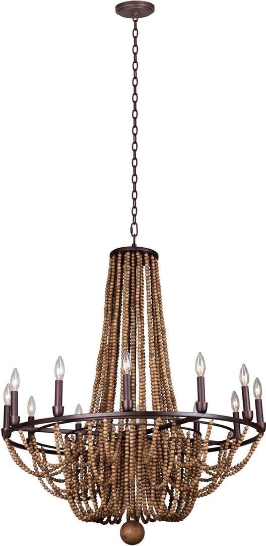 Kalco Beechwood 12-Light Coastal Chandelier Royal Mahogany Finish: Kalco Beechwood 12-Light Coastal Chandelier Royal Mahogany Finish Illuminate your space with the Coastal Charm Beechwood 12-Light Chandelier, a stunning piece designed to enhance any indoor environmen