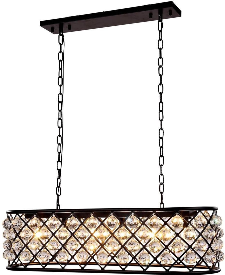 Elegant Lighting Madison Crystal Pendant Light 6 Bulb Mocha Finish (1 of 1)