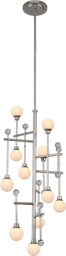 Kalco Mercer 11-Light Foyer Chandelier Crystal Accents Polished Nickel: Kalco Mercer 11-Light Foyer Chandelier Crystal Accents Polished Nickel Illuminate your space with the Mercer Foyer Light, featuring elegant crystal accents and a polished nickel finish. This stunning 