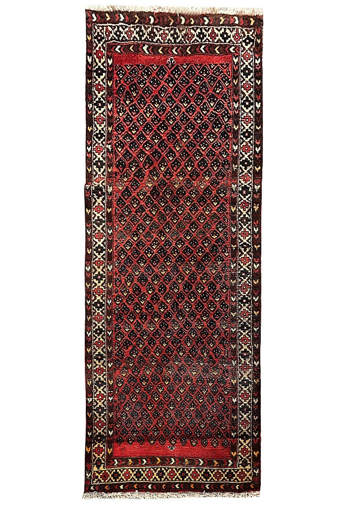Elegant 3.4 x 9.4 Salmon Pink Persian Hamadan Runner Handmade in Iran (1 of 5)
