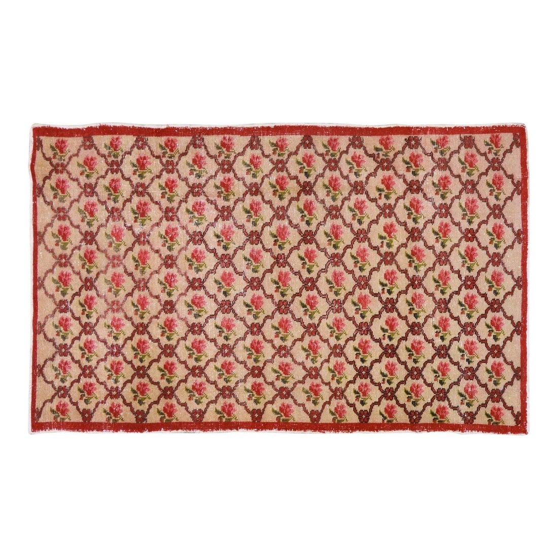 Handcrafted Wool Anatolian Rug with Traditional Turkish Design 4'3" x 7' (1 of 5)