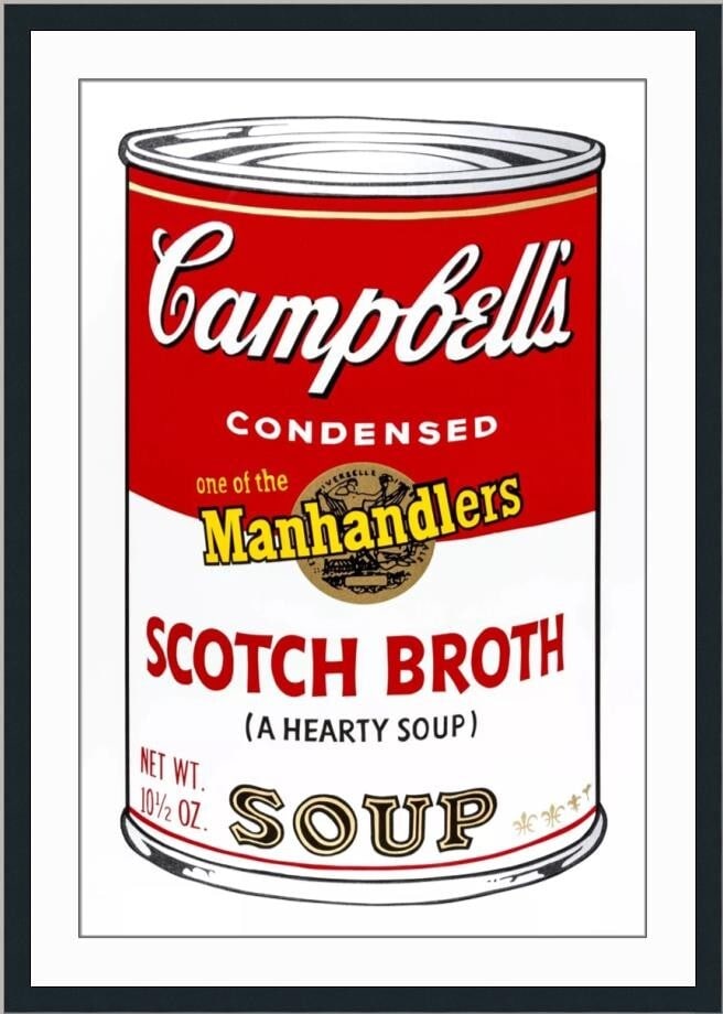 Andy Warhol Scotch Broth Soup Can Limited Edition Print Framed COA: Andy Warhol Scotch Broth Soup Can Limited Edition Print Framed COA This striking print features Andy Warhol's iconic "Scotch Broth Campbell's Soup" from the renowned Soup Can Series II, created in 201
