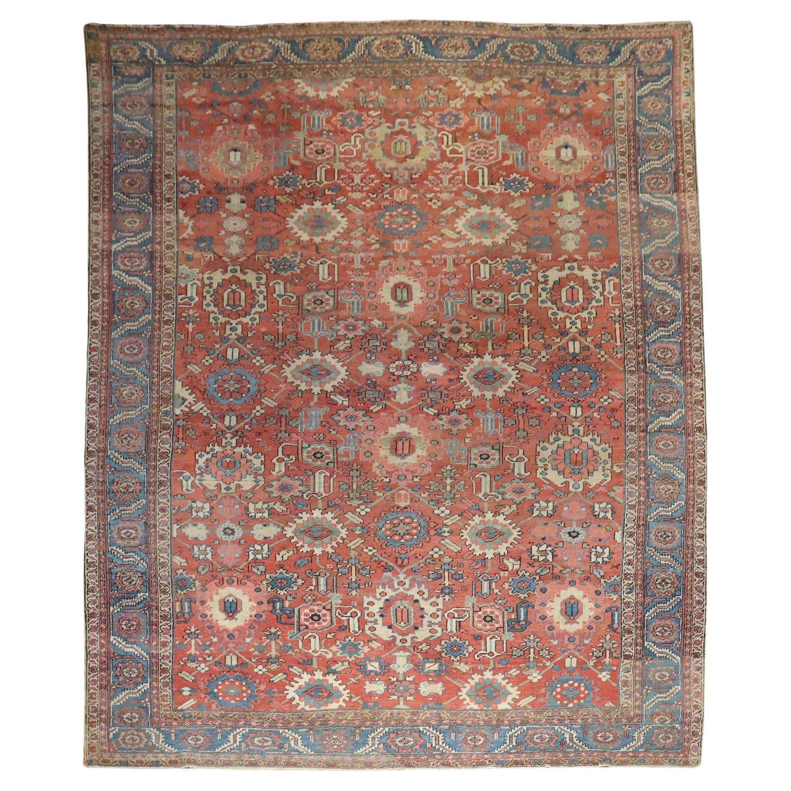 Zabihi Collection Large Antique Persian Heriz Rug 11'3 x 15'6 Hand-Knotted Wool Iran 1920 (1 of 14)