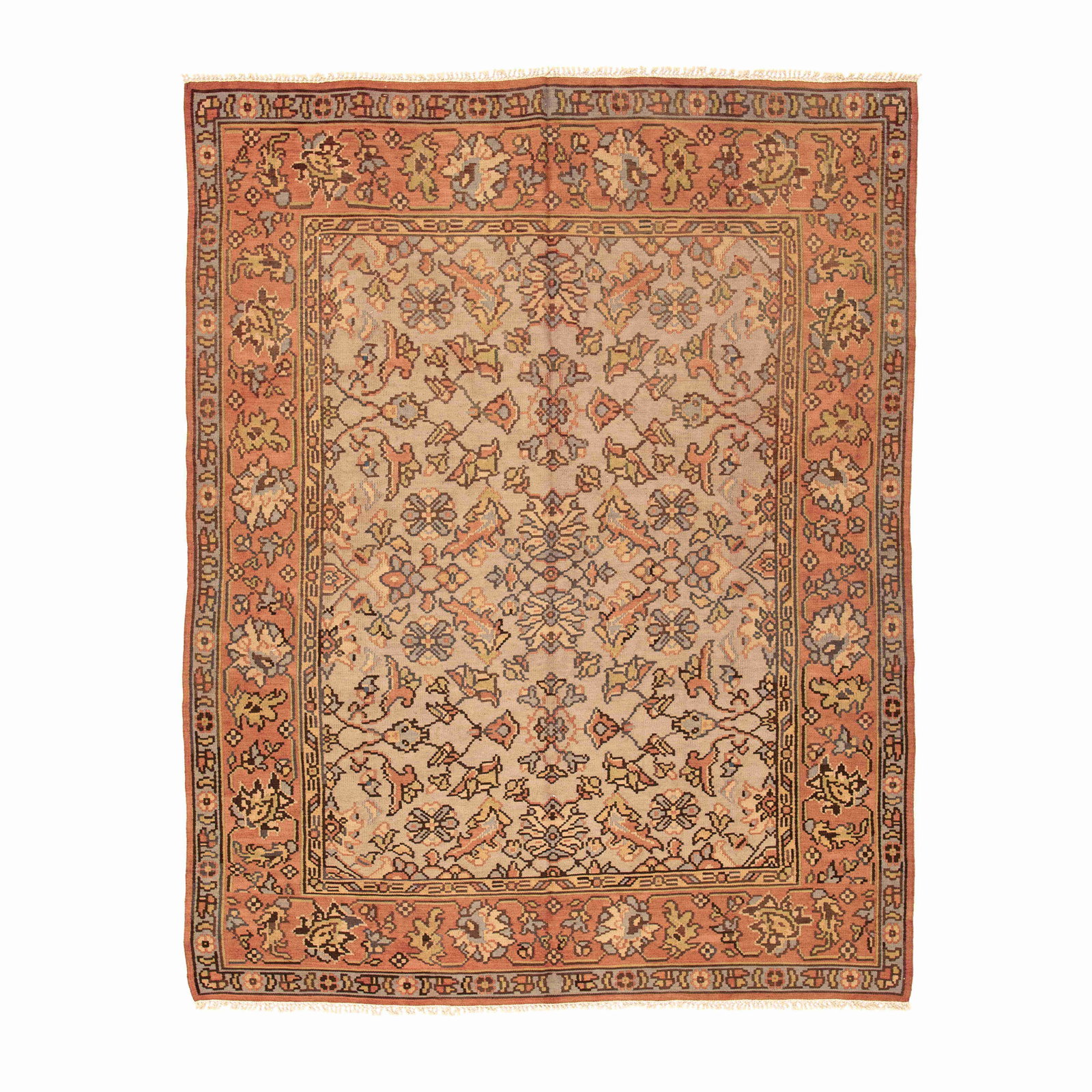 Authentic Gocmen Handmade Wool Kilim Rug 74.8 x 96.1 Inches: Authentic Gocmen Handmade Wool Kilim Rug 74.8 x 96.1 Inches Discover the beauty of this Authentic Handmade Gocmen Kilim, crafted with care from high-quality wool on wool. This exquisite flat-woven pie