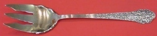 Gorham Medici Old Sterling Silver Salad Serving Fork 10.5 Inch: Gorham Medici Old Sterling Silver Salad Serving Fork 10.5 Inch Elevate your dining experience with the Medici Old Salad Serving Fork by Gorham, a stunning piece crafted from sterling silver. This long