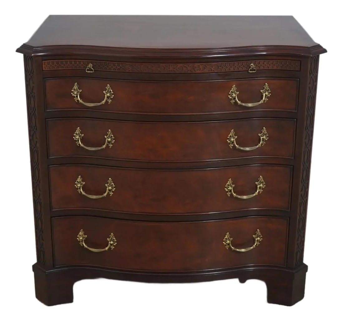Chippendale Style Mahogany Chest with Brass Hardware by Henkel Harris (1 of 10)