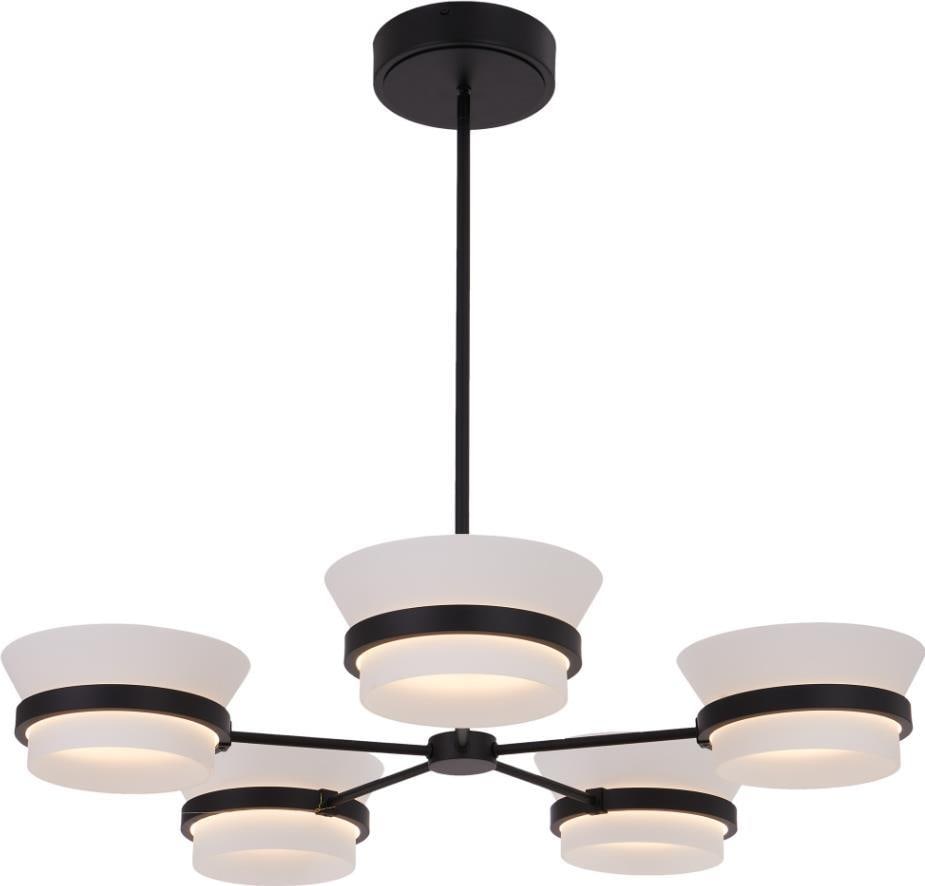 Kalco Anel 5-Light Matte Black LED Chandelier Dimmable Indoor Lighting: Kalco Anel 5-Light Matte Black LED Chandelier Dimmable Indoor Lighting Illuminate your space with the Anel 5-Light Matte Black LED Chandelier, designed for a modern transitional style. Crafted with a 
