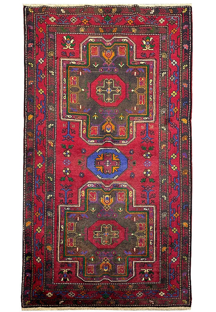 Handcrafted 4'3 x 7'6 Magenta Pink Persian Kazak Rug (1 of 10)