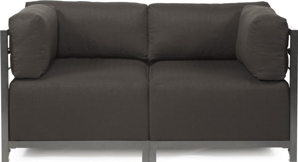 Howard Elliott Charcoal Sunbrella Patio Loveseat Contemporary: Howard Elliott Charcoal Sunbrella Patio Loveseat Contemporary Upgrade your outdoor space with this Elegant Sunbrella Patio Loveseat in Charcoal. Crafted with a durable titanium frame, this contemporar