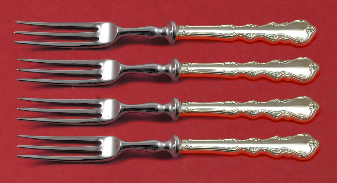 International Angelique Sterling Silver Fruit Fork Set 4-Piece 6 Inch: International Angelique Sterling Silver Fruit Fork Set 4-Piece 6 Inch This exquisite 4-piece fruit fork set features the Angelique pattern crafted by International Sterling. Each fork measures 6 inche