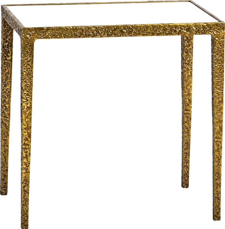 Oliver Home Burnished Metal Side Table from Nester 24H 24W 16D: Oliver Home Burnished Metal Side Table from Nester 24H 24W 16D Enhance your living space with this chic Stylish Burnished Side Table from the Nester collection. Crafted from durable metal, this side t