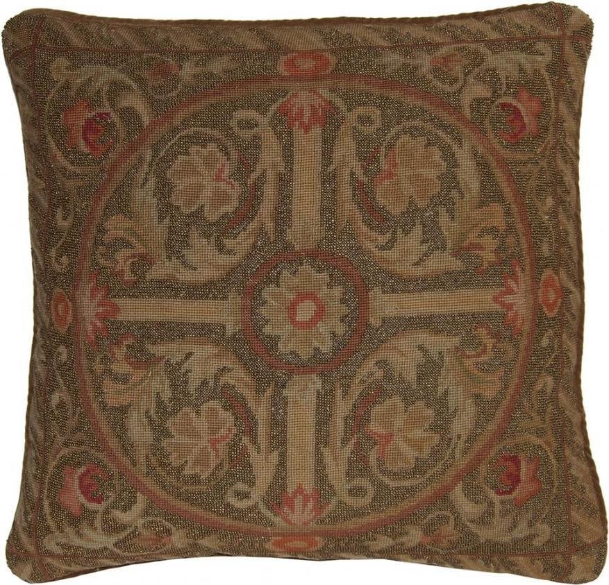 Victorian Style Handmade Beaded Throw Pillow with Velvet Piping (1 of 1)