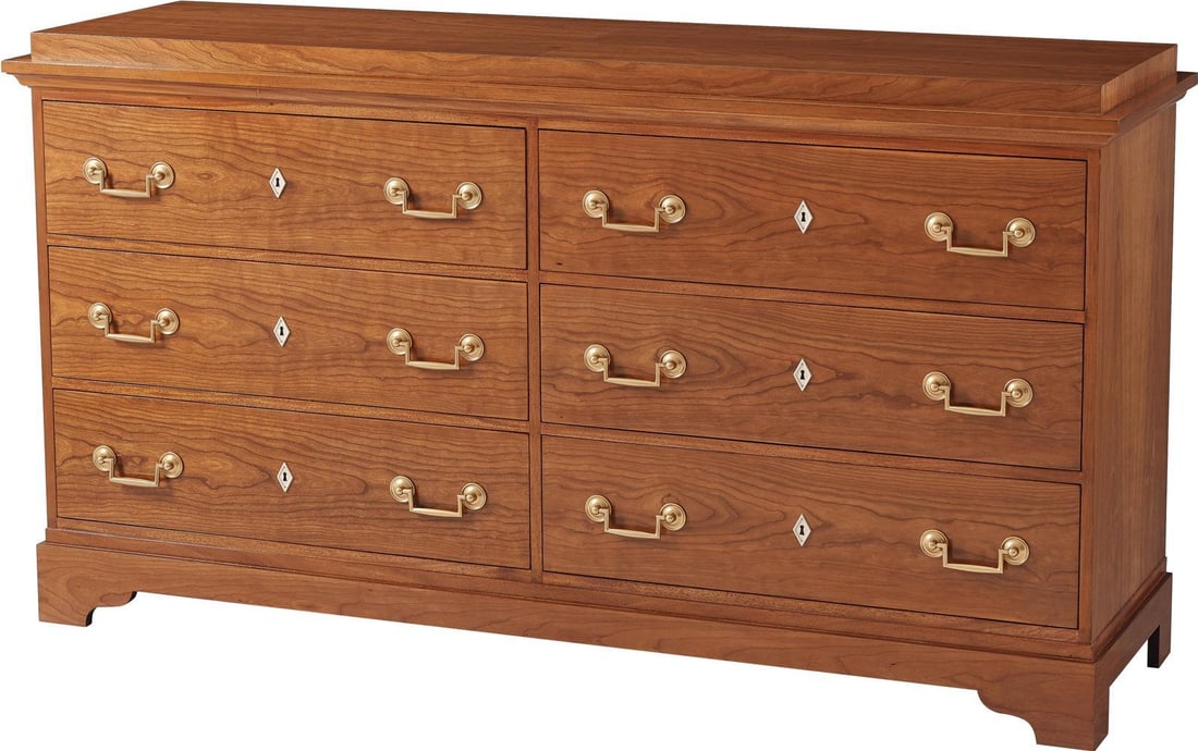 Theodore Alexander Viggo Dresser Biedermeier Style Vienna Finish 6 Drawers: Theodore Alexander Viggo Dresser Biedermeier Style Vienna Finish 6 Drawers The Viggo Dresser, crafted in a charming Biedermeier style with a Vienna finish, offers a perfect blend of elegance and funct