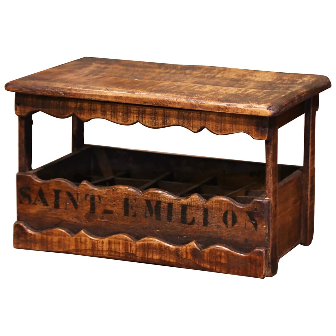 Vintage French Pine 15 Bottle Wine Cabinet Saint-Emilion Decor (1 of 10)