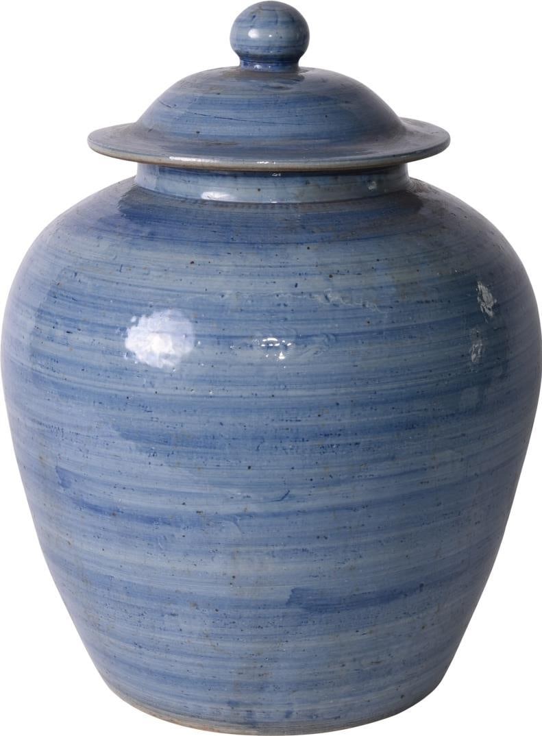 Handmade Denim Blue Ceramic Lidded Storage Jar 18 x 15 x 15 (1 of 1)