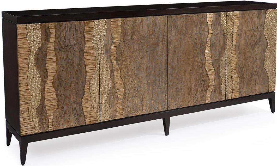 John-Richard River's Edge Tamo Ash Walnut Sideboard 40.5H: John-Richard River's Edge Tamo Ash Walnut Sideboard 40.5H Introducing the River's Edge Sideboard, a stunning addition to your dining area, crafted from Tamo Ash Walnut. This sideboard features a