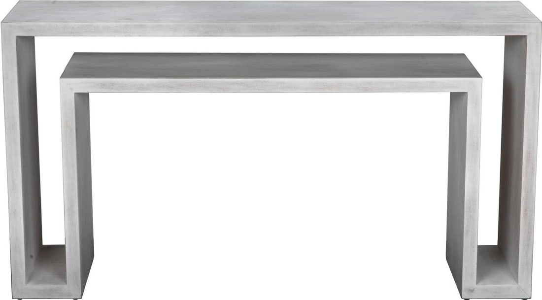 Noir Country Farmhouse Console Table Mahogany Veneer White Wash Finish (1 of 6)