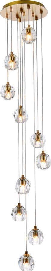 Elegant Lighting Eren 10-Light Crystal Pendant Lamp Gold Finish: Elegant Lighting Eren 10-Light Crystal Pendant Lamp Gold Finish Illuminate your space with the Traditional Eren 10-Light Gold Pendant Fixture, a stunning addition to any room. This pendant lamp featur