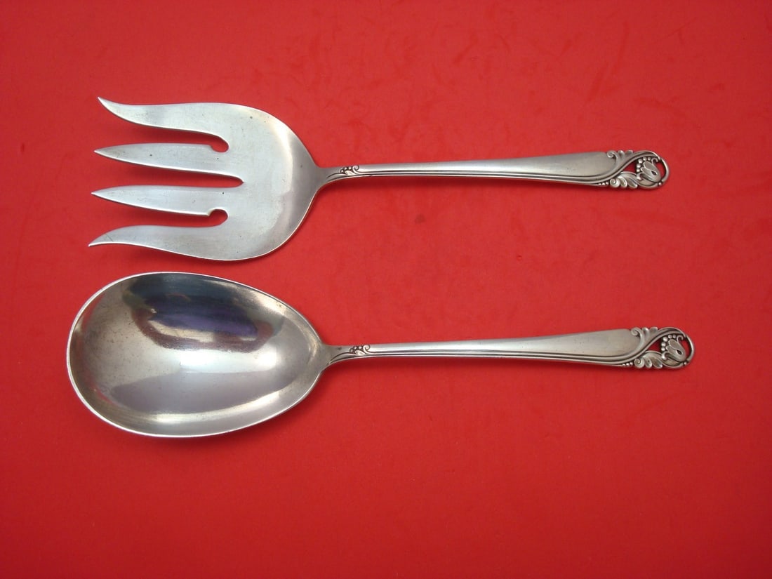 International Sterling Silver Spring Glory Salad Serving Set 2pc (1 of 1)