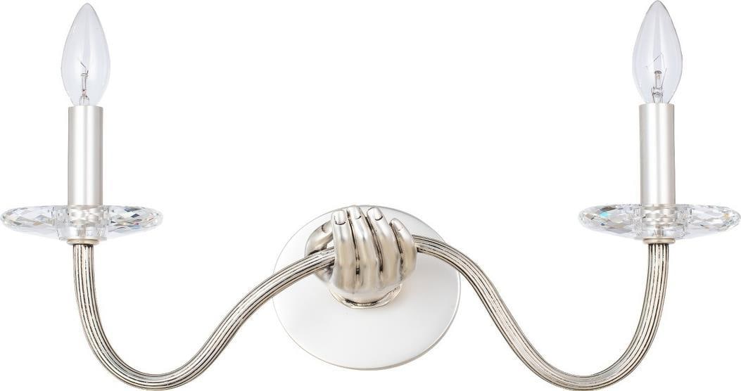 Kalco Venus Pewter Wall Sconce Dual Candelabra 2-Light Dimmable (1 of 1)