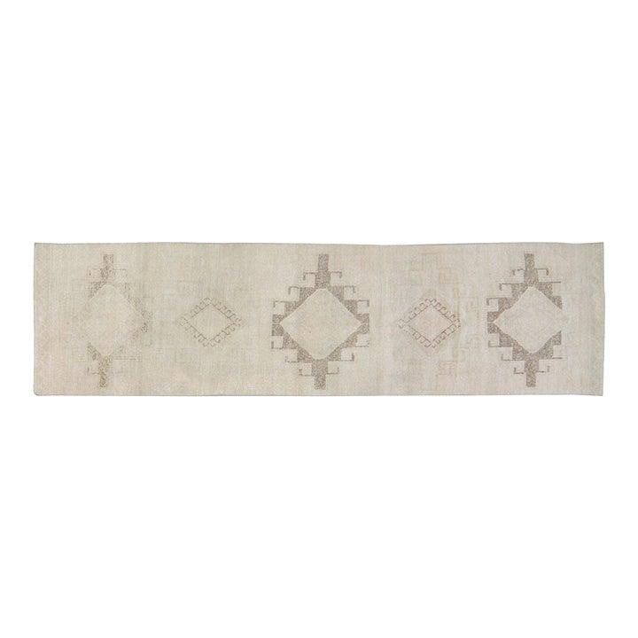 3'2" x 12'5" Wool Oushak Runner Hand Knotted in Turkey: 3'2" x 12'5" Wool Oushak Runner Hand Knotted in Turkey This vintage Turkish Oushak rug is hand-knotted from wool using traditional techniques, offering a blend of timeless craftsmanship and contempora
