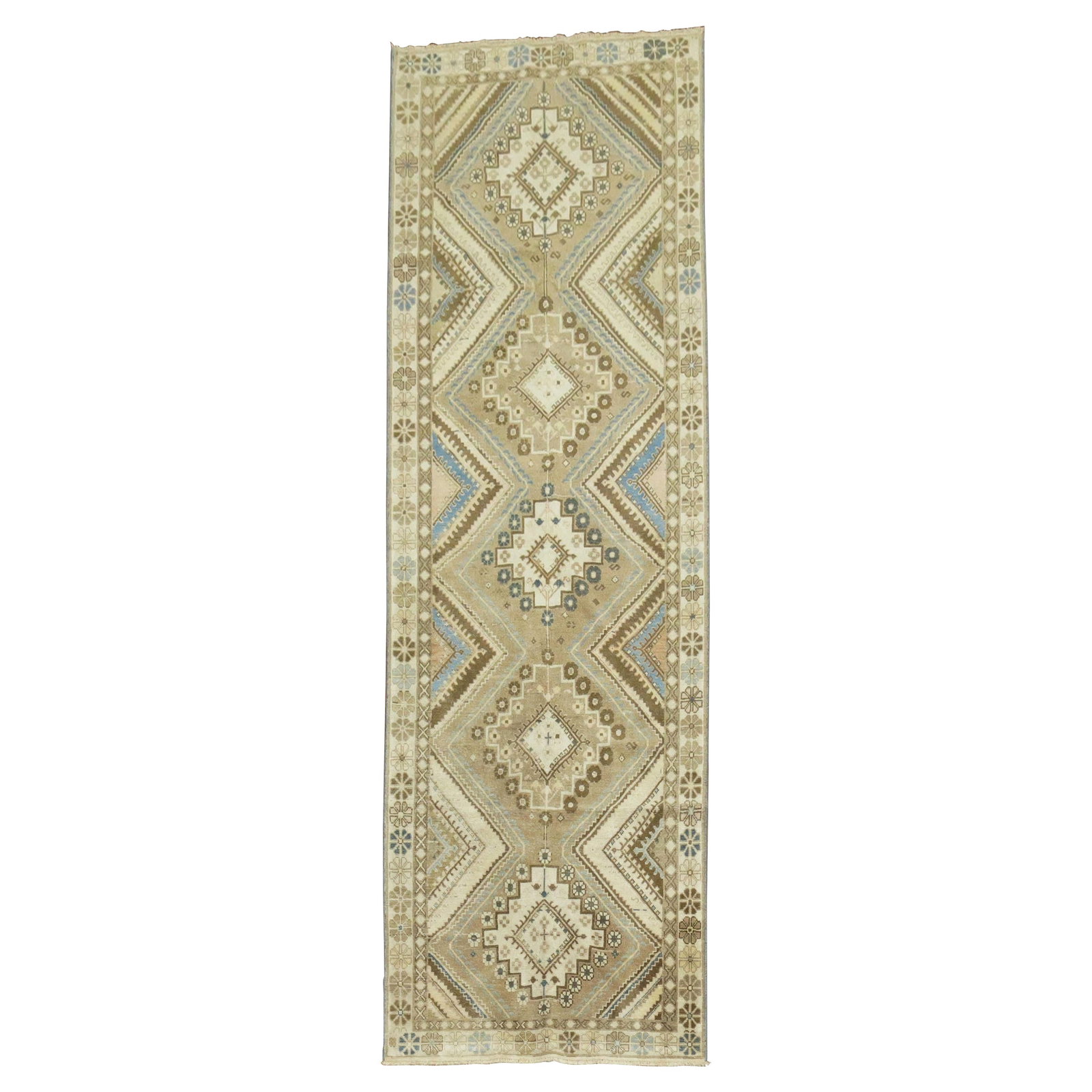 Mid-20th Century Persian Tribal Runner Hand-Woven Wool 10'2 x 3'5 (1 of 8)
