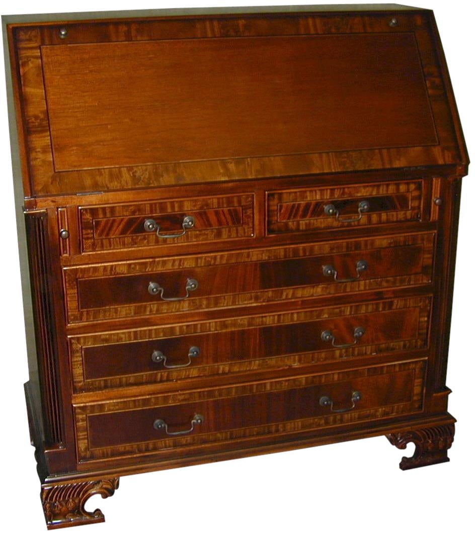 Timeless Georgian Style Drop Front Desk in Mahogany Finish (1 of 2)
