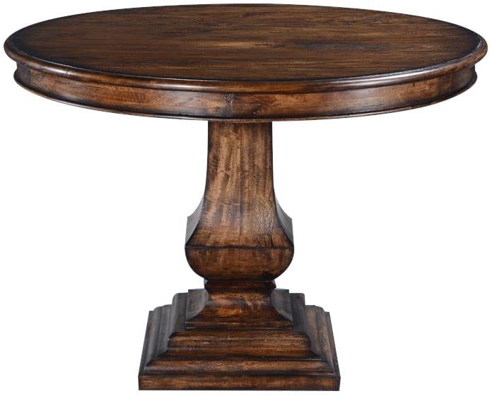 Rustic Pecan Tuscan Round Pastry Dining Table 48-Inch: Rustic Pecan Tuscan Round Pastry Dining Table 48-Inch Enhance your dining experience with this Classic Round Tuscan Pastry Dining Table. This elegant table features a rustic pecan finish that adds war