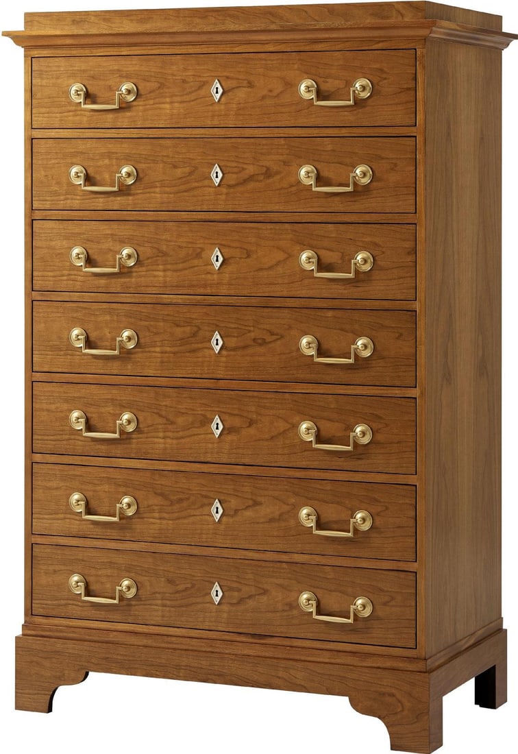 Theodore Alexander Cherry Brass Viggo Chest Biedermeier Style 60H 39W 21D: Theodore Alexander Cherry Brass Viggo Chest Biedermeier Style 60H 39W 21D Introducing the Elegant Viggo Chest, a stunning piece that blends functionality with sophisticated design. This chest of drawe