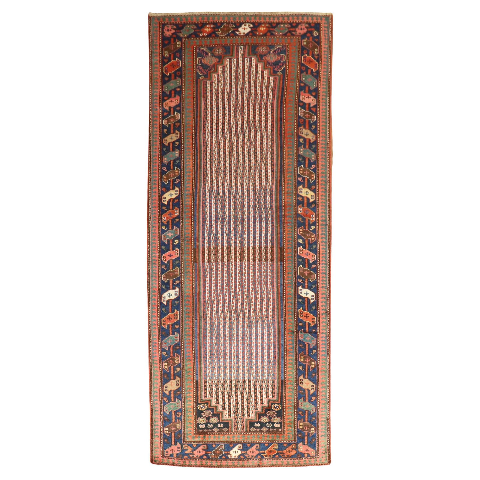 Rare Antique Persian Afshar Runner Hand-Woven Wool 53 x 126 in: Rare Antique Persian Afshar Runner Hand-Woven Wool 53 x 126 in Experience the elegance of this rare antique Persian Afshar runner, a stunning piece from the early 20th century. Hand-woven from high-qu