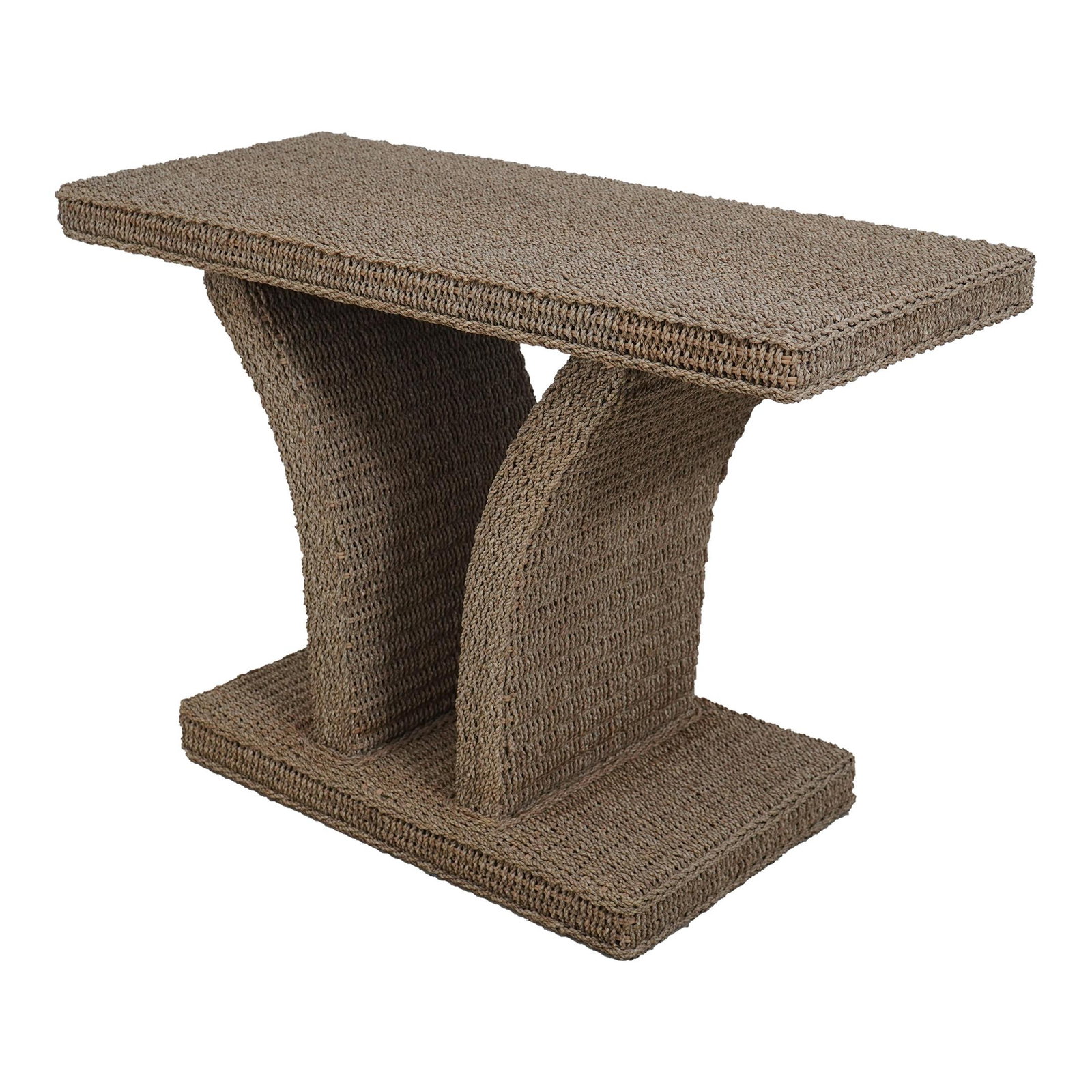 Furniture Classics Wicker Rope Console Table 49x21.5x33 Brown: Furniture Classics Wicker Rope Console Table 49x21.5x33 Brown Enhance your living space with this elegant Furniture Classics Rope Woven Console Hall Table, featuring a quality construction and a beaut